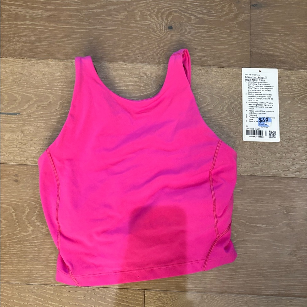Lululemon Align High-Neck Tank Sonic Pink Size 4